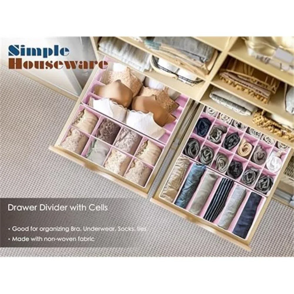Drawer Organizer Set Foldable Closet Dividers for Socks Underwear Bras Scarves